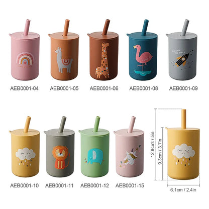 Baby Feeding Straw Cup Baby Cartoon Learning Feeding Cup