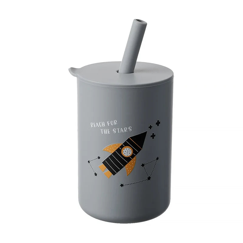 Baby Feeding Straw Cup Baby Cartoon Learning Feeding Cup