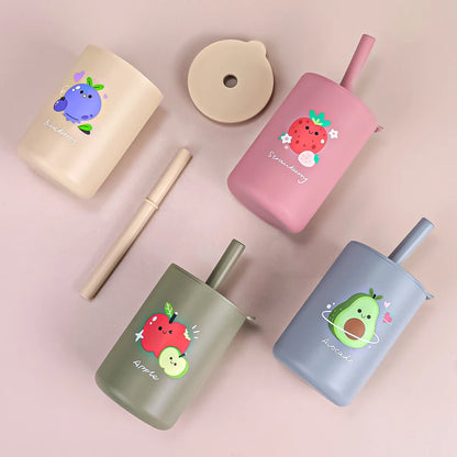 Baby Feeding Straw Cup Baby Cartoon Learning Feeding Cup