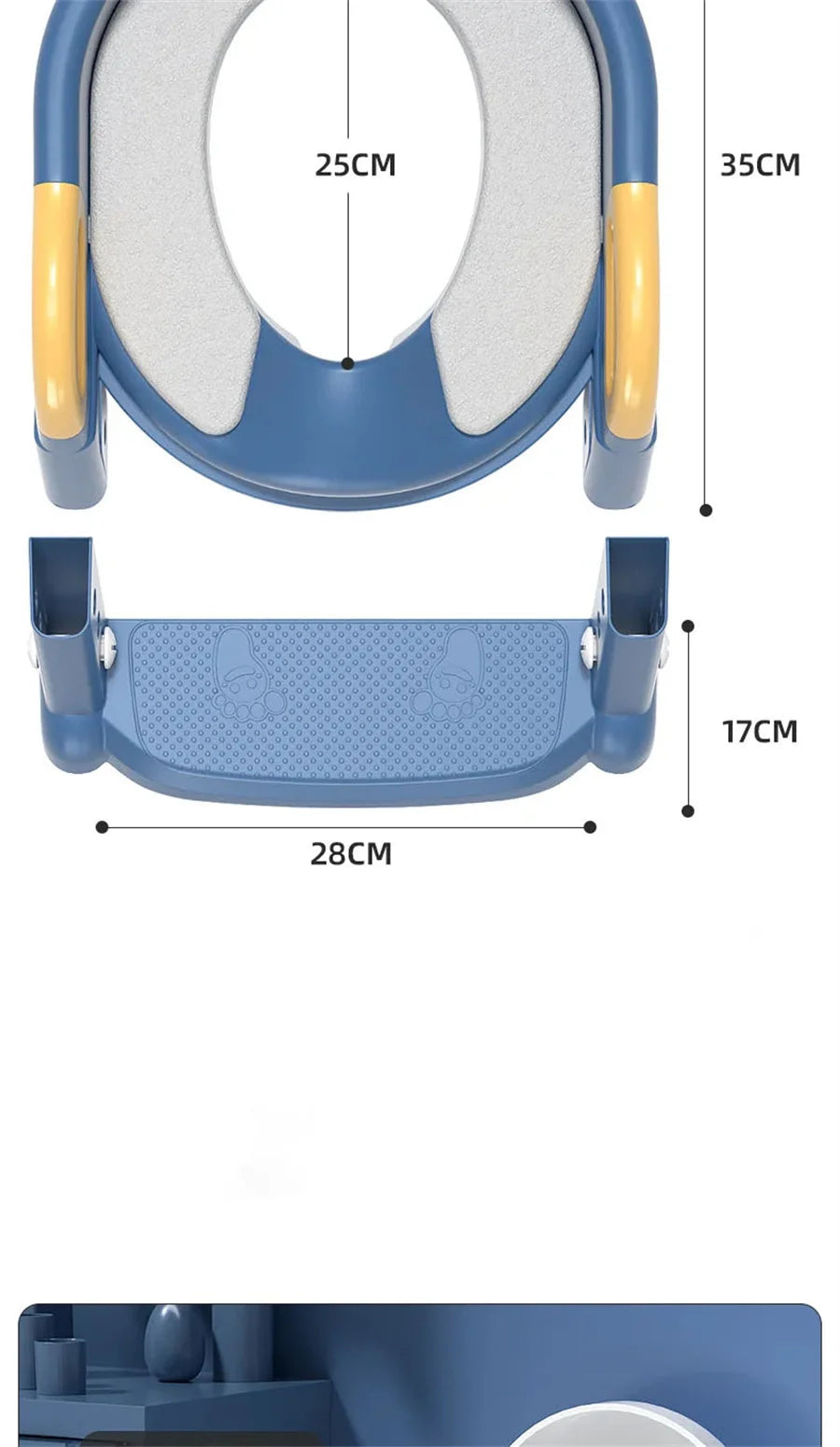 New Children's Toilet Stepped Baby Boys and Girls Toilet Training Foldable Foot Stool Toilet Seat Ring Stepped Assisted Tool