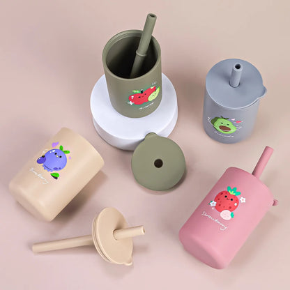 Baby Feeding Straw Cup Baby Cartoon Learning Feeding Cup