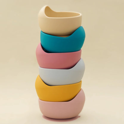 3-PCS Baby Silicone Feeding Set Toddler Bowl Spoon Fork