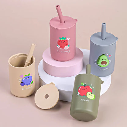 Baby Feeding Straw Cup Baby Cartoon Learning Feeding Cup
