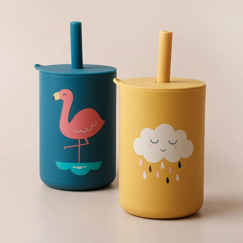 Baby Feeding Straw Cup Baby Cartoon Learning Feeding Cup