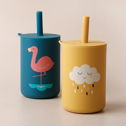 Baby Feeding Straw Cup Baby Cartoon Learning Feeding Cup