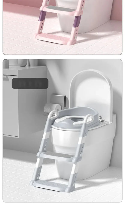 New Children's Toilet Stepped Baby Boys and Girls Toilet Training Foldable Foot Stool Toilet Seat Ring Stepped Assisted Tool