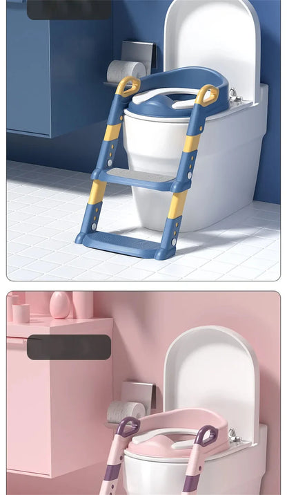 New Children's Toilet Stepped Baby Boys and Girls Toilet Training Foldable Foot Stool Toilet Seat Ring Stepped Assisted Tool