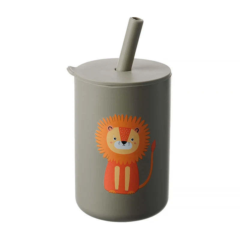 Baby Feeding Straw Cup Baby Cartoon Learning Feeding Cup
