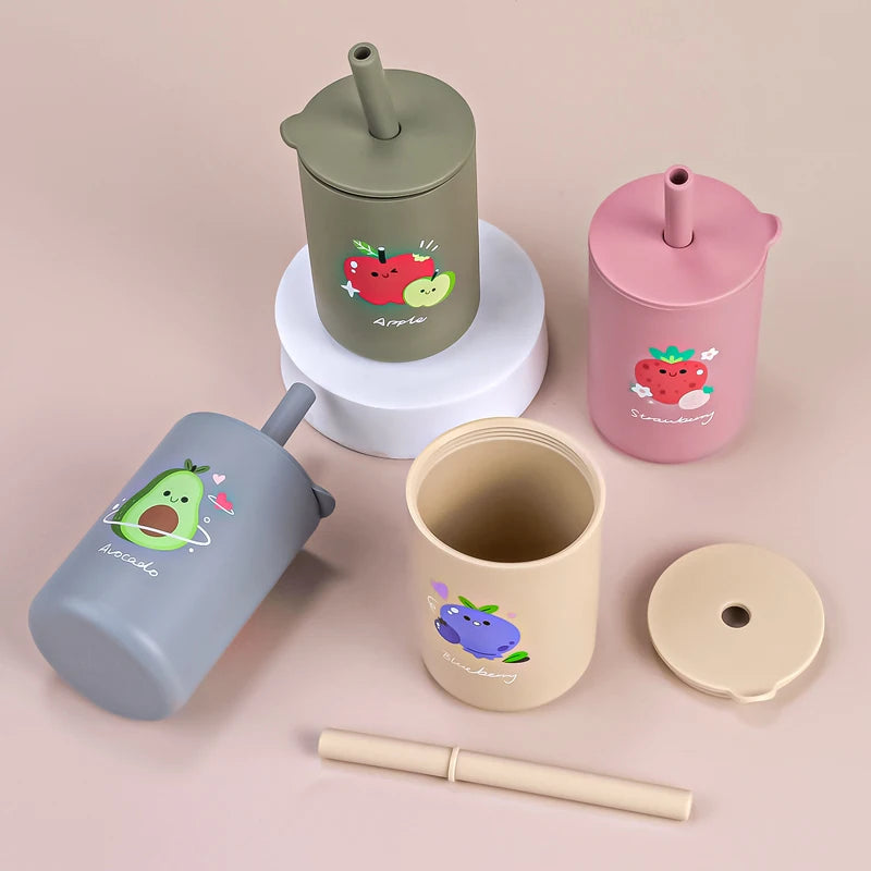 Baby Feeding Straw Cup Baby Cartoon Learning Feeding Cup
